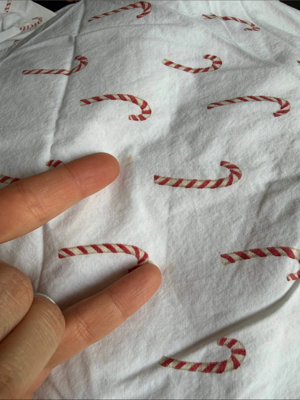 Pottery Barn Candy Cane Christmas King Sheet Set